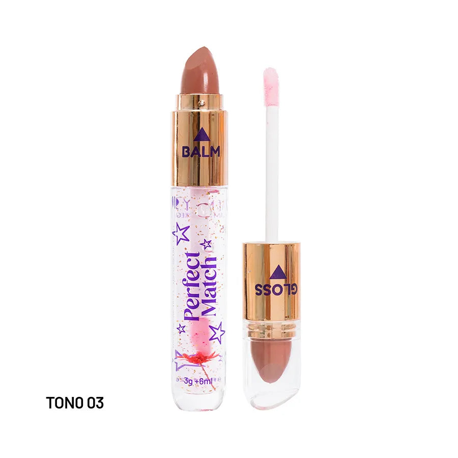 Brillo Mágico Doble con Labial Perfect Match Trendy