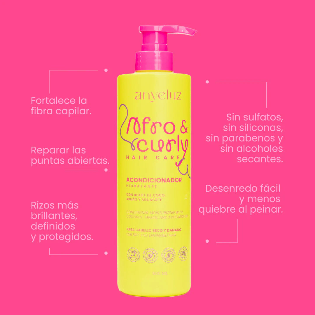 Acondicionador Hidratante Afro & Curly Anyeluz 600 ml