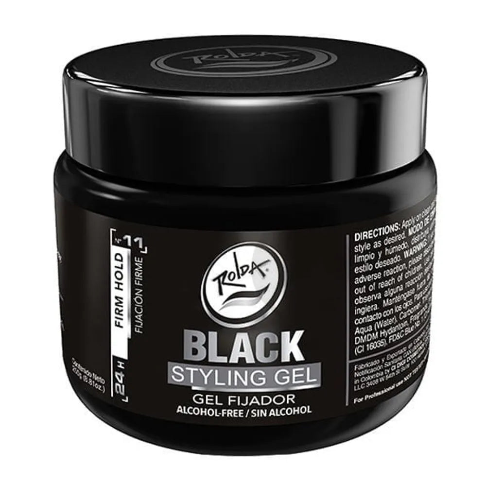 Gel Fijador De Cabello Ultra Fuerte Black Rolda
