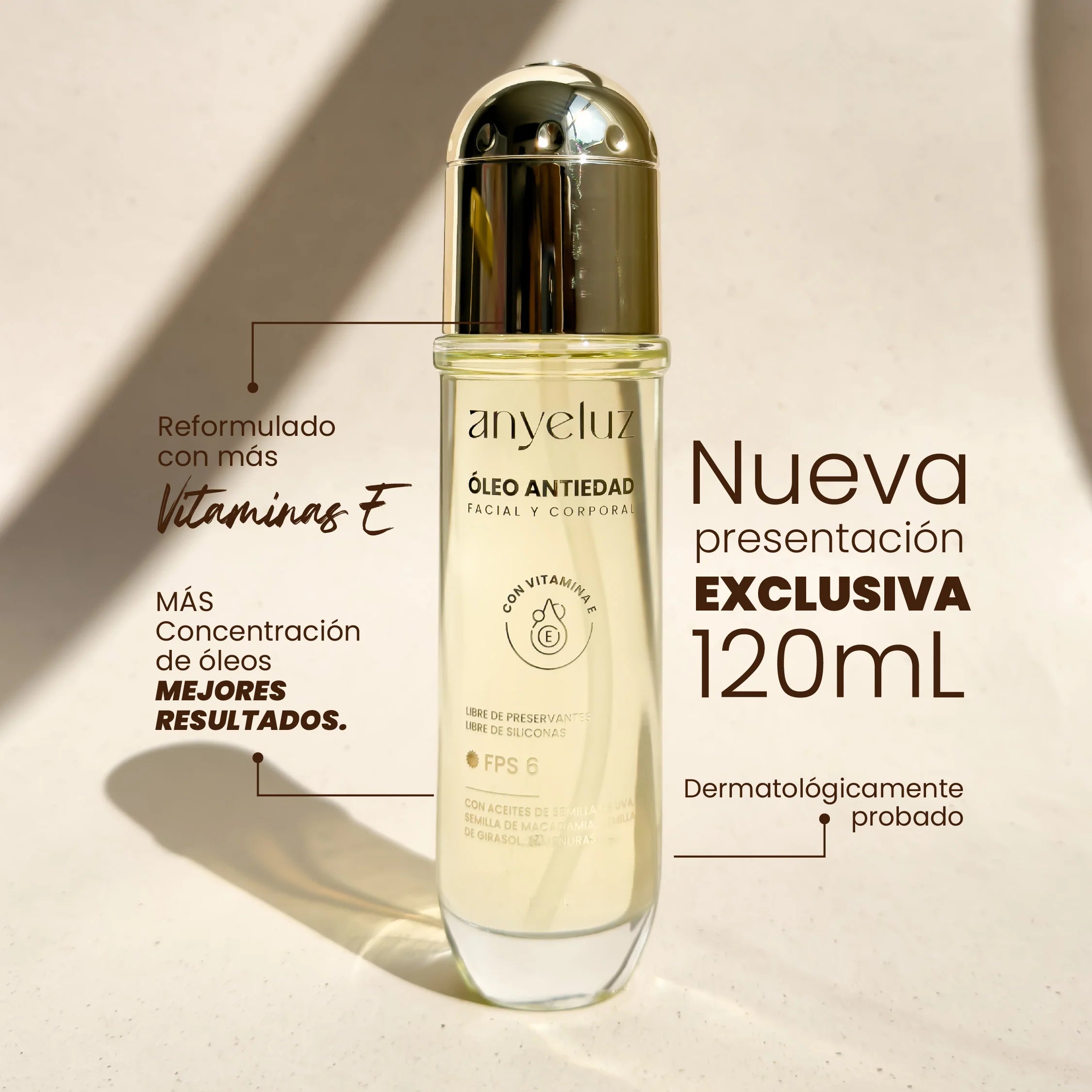 Óleo Facial Antiedad Anyeluz 120 ml