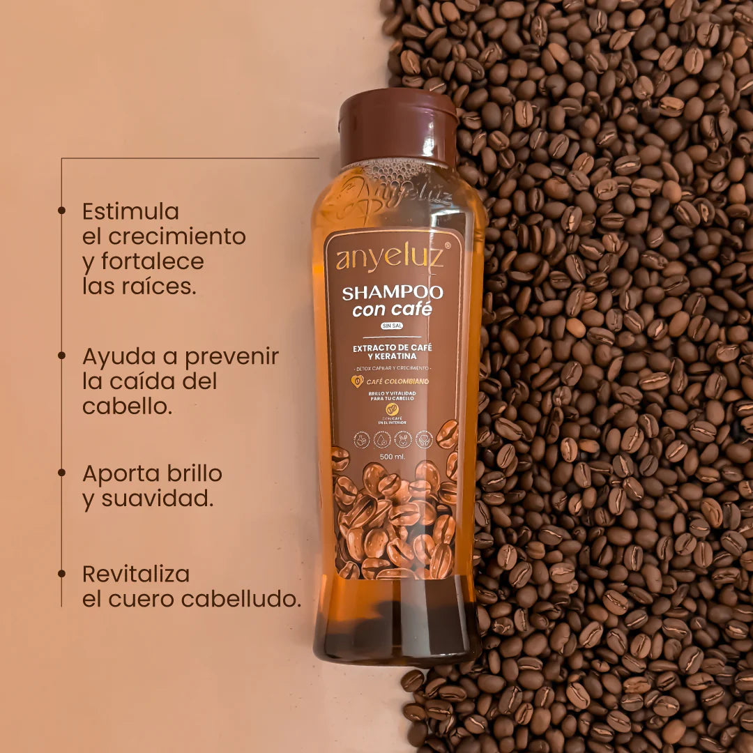 Shampoo Estimulante de Café Anyeluz 500 ml