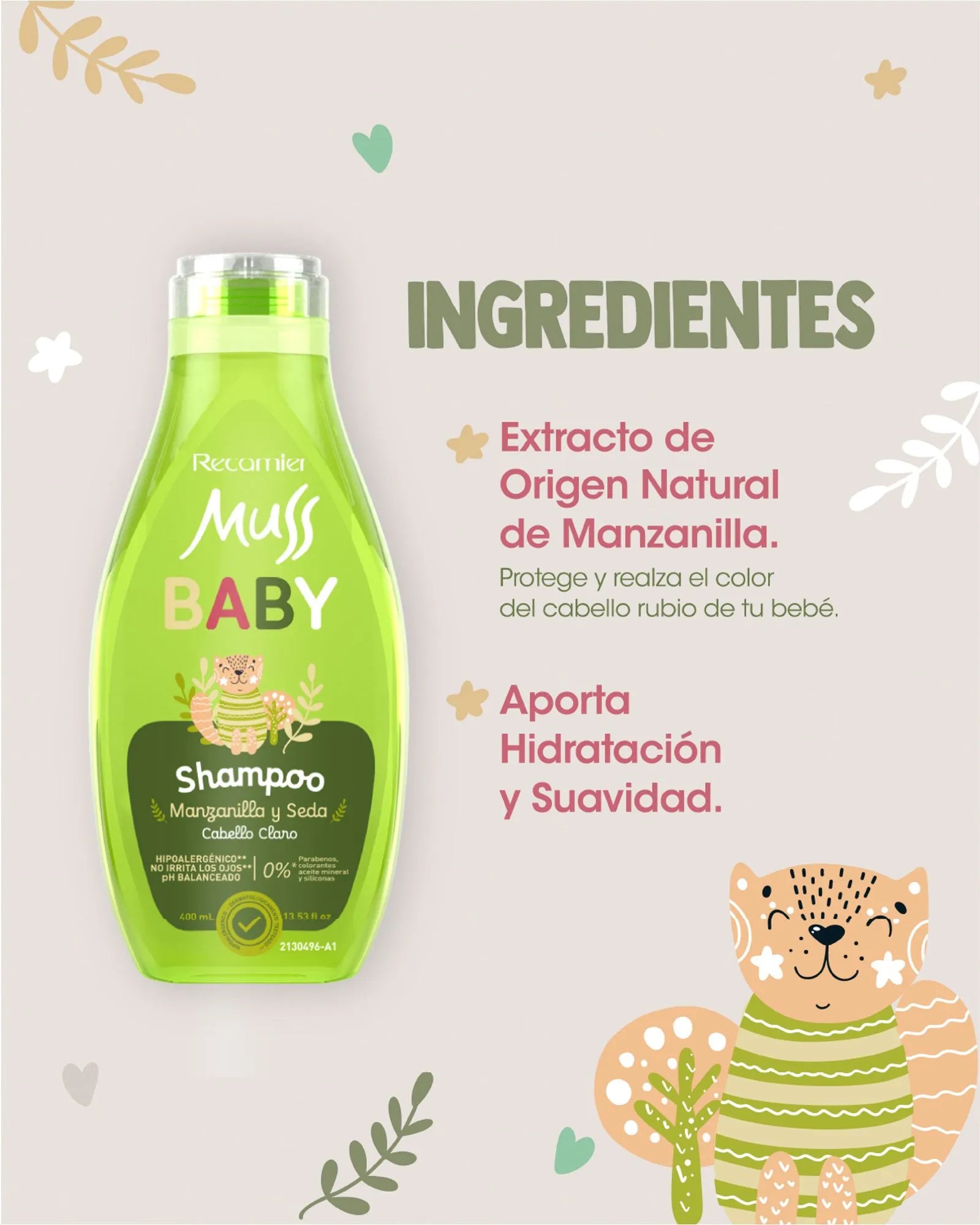 Shampoo Manzanilla Y Seda X400Ml Recamier Muss