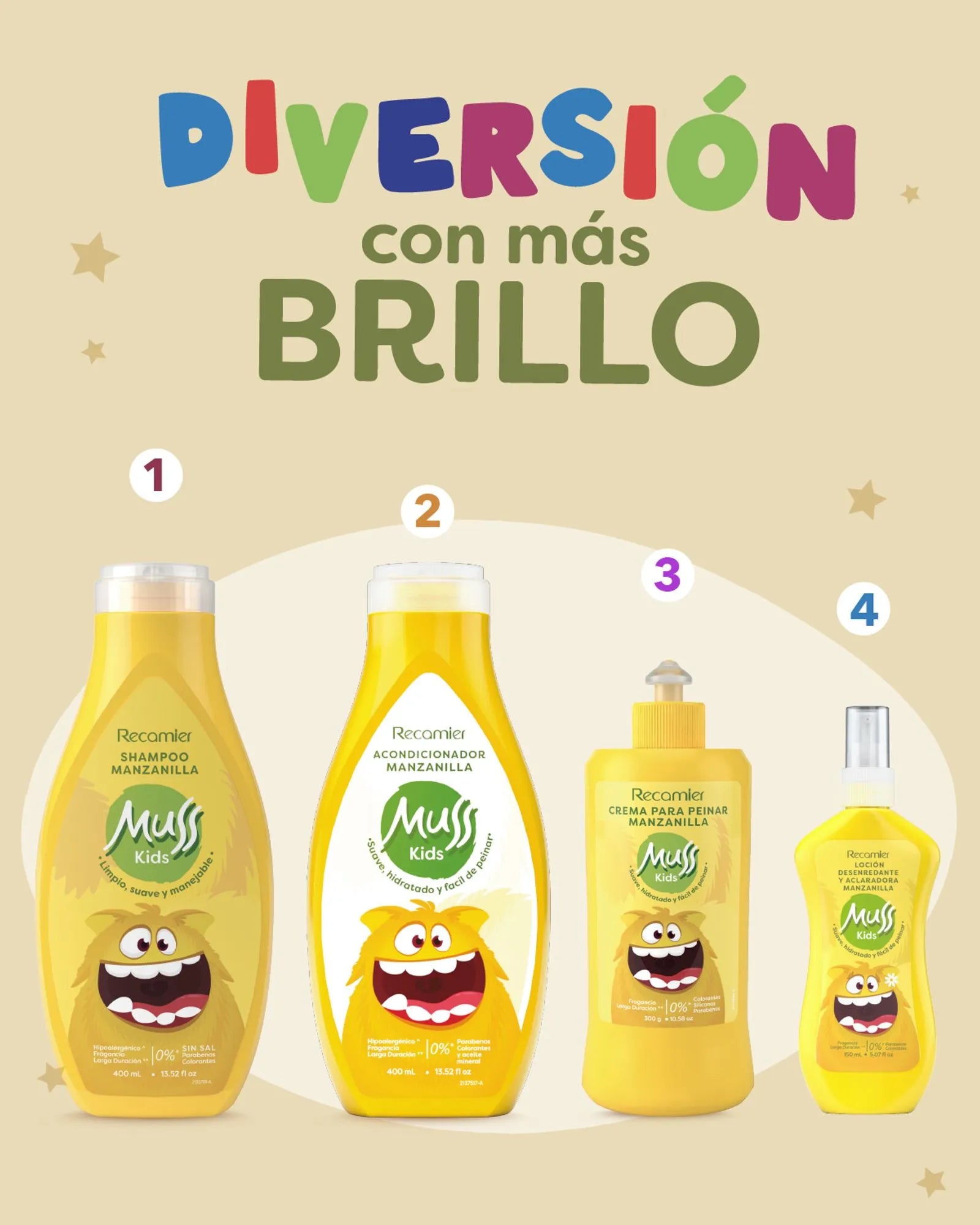 Shampoo Muss Kids Manzanilla Recamier *400 Ml