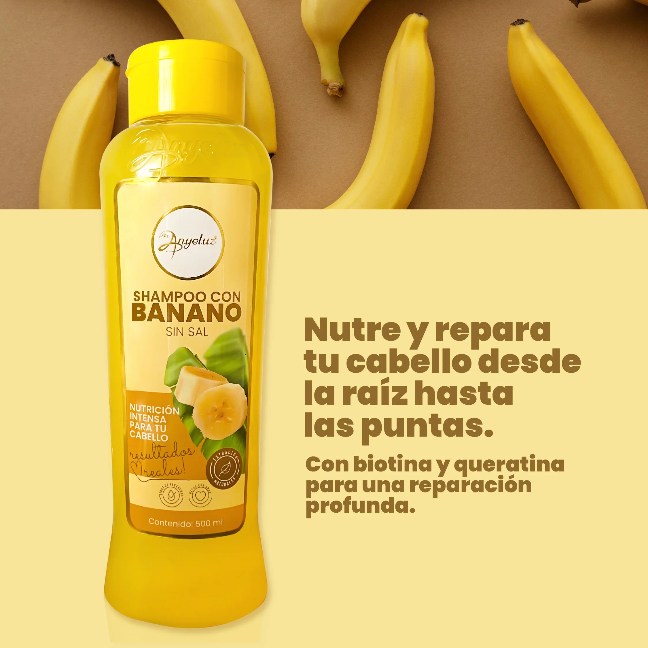 Shampoo Nutritivo de Banano Anyeluz 500 ml