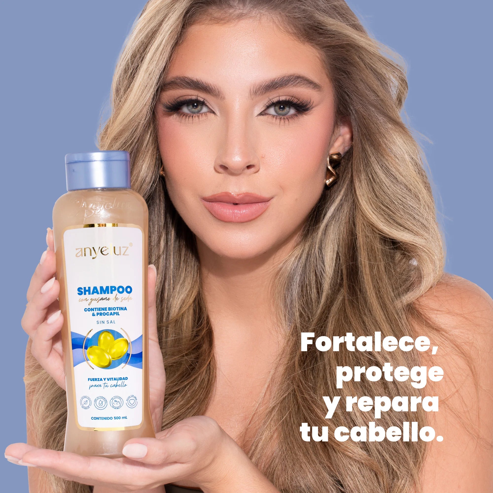 Shampoo Reparador con Gusano de Seda Anyeluz 500 ml