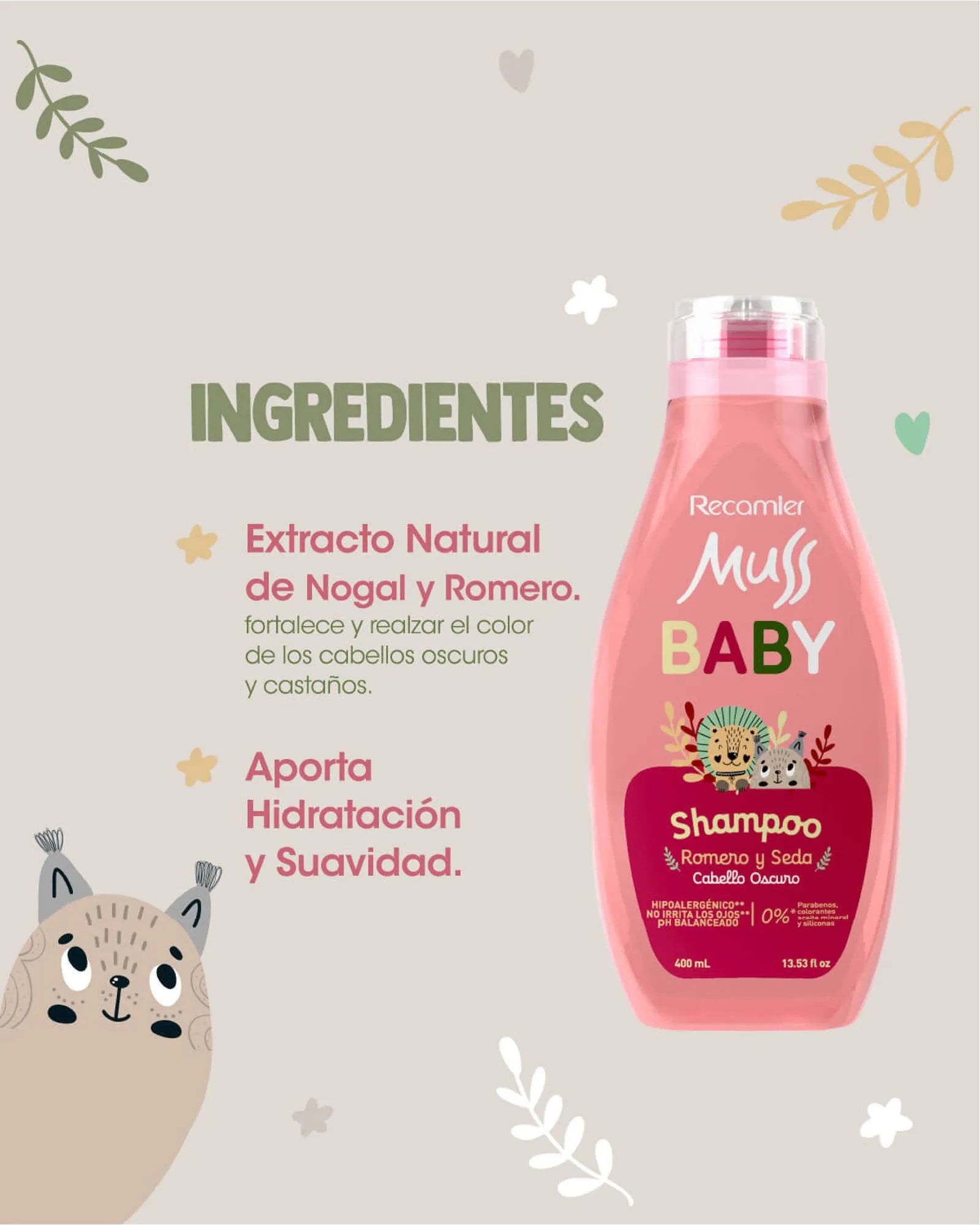 Shampoo Romero Y Seda Baby X400Ml Recamier Muss