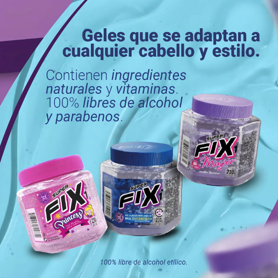 Super Fixi Gel Fijador Princess Pote X230 G