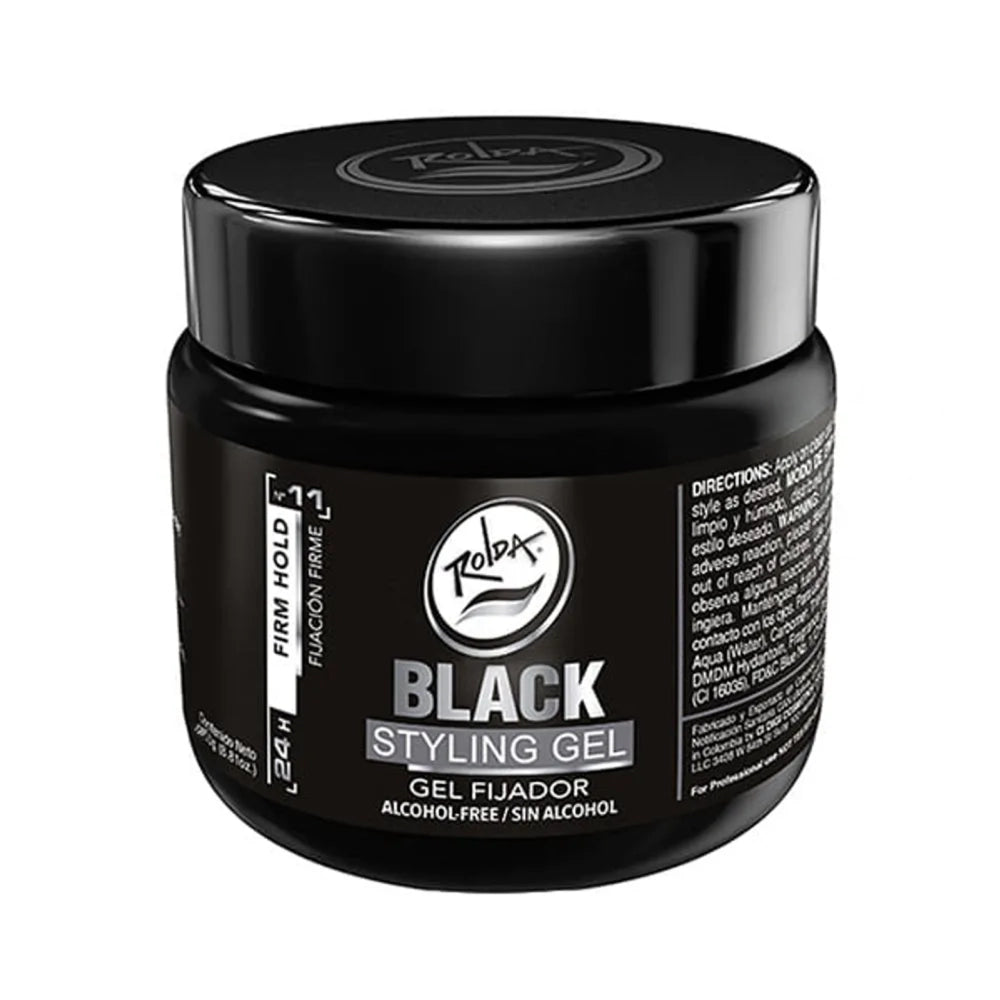 Gel Fijador De Cabello Ultra Fuerte Black Rolda